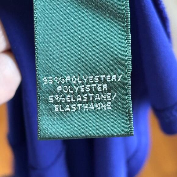 RALPH LAUREN Stretchy A-line Cocktail Dress in Indigo SZ 8 - Picture 8 of 10